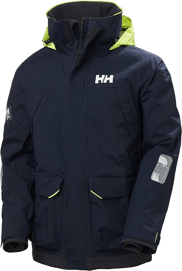 sailing -Helly-Hansen Pier 3.0 Coastal Sailing Jacket for Men - Waterproof, Windproof, and Breathable, with Packable Neon Yellow Hood